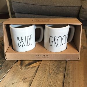 Rae Dunn bride/groom mug set